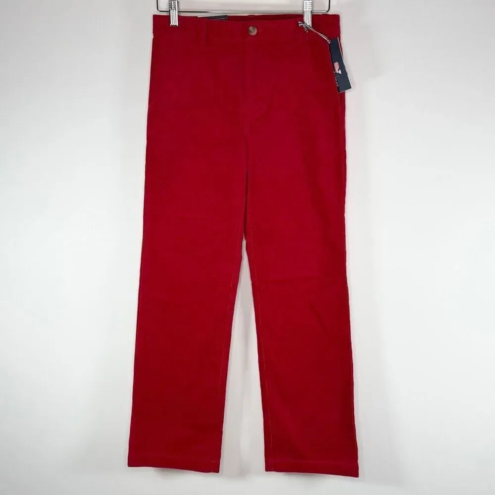 Vineyard Vines Red Corduroy Breaker Pants - Big Boys US 16